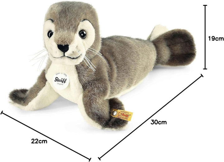 Steiff Robby Seehund - 30 cm - Kuscheltier für Kinder - kuschelig & waschbar - grau/weiss (063114)