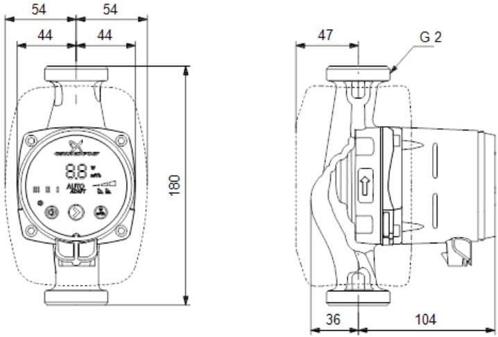 Grundfos Hocheffizienz-Umwälzpumpe Alpha2 32-40 180 mm