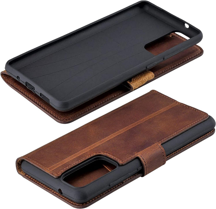 Suncase Book-Style Hülle kompatibel mit Samsung Galaxy A32 5G (Nicht für A32 4G) Leder Tasche (Slim-