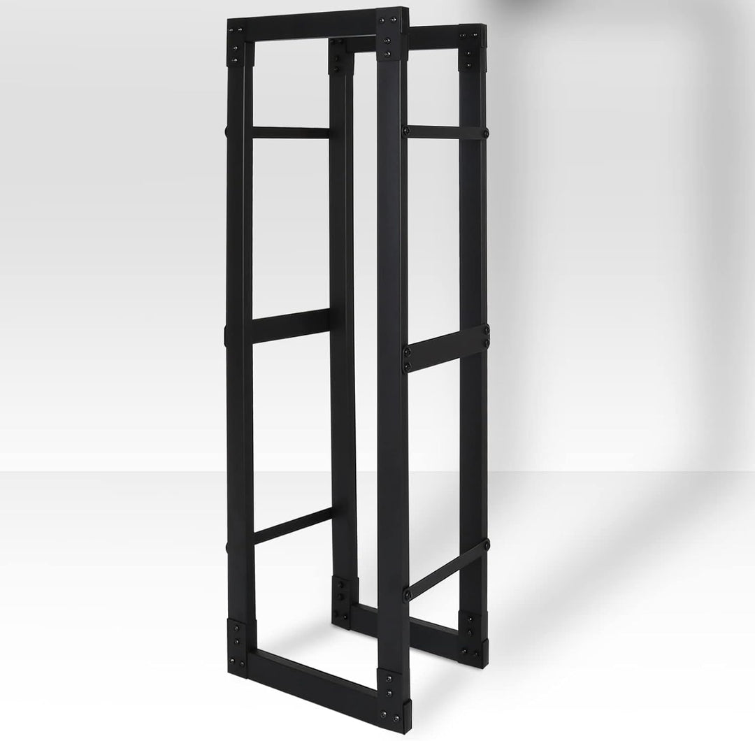 Randaco Kaminholzregal, Brennholzregal Aus Schwarzem Metall, Holzscheite Stapelhilfe für Innen, Feue