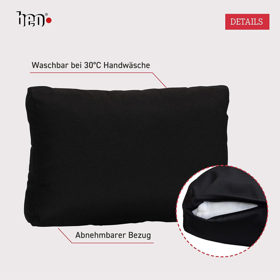 Beo Premium Palettenkissen Rückenkissen 60x40 cm | Made in EU | Outdoor Polster mit abnehmbarem Bezu