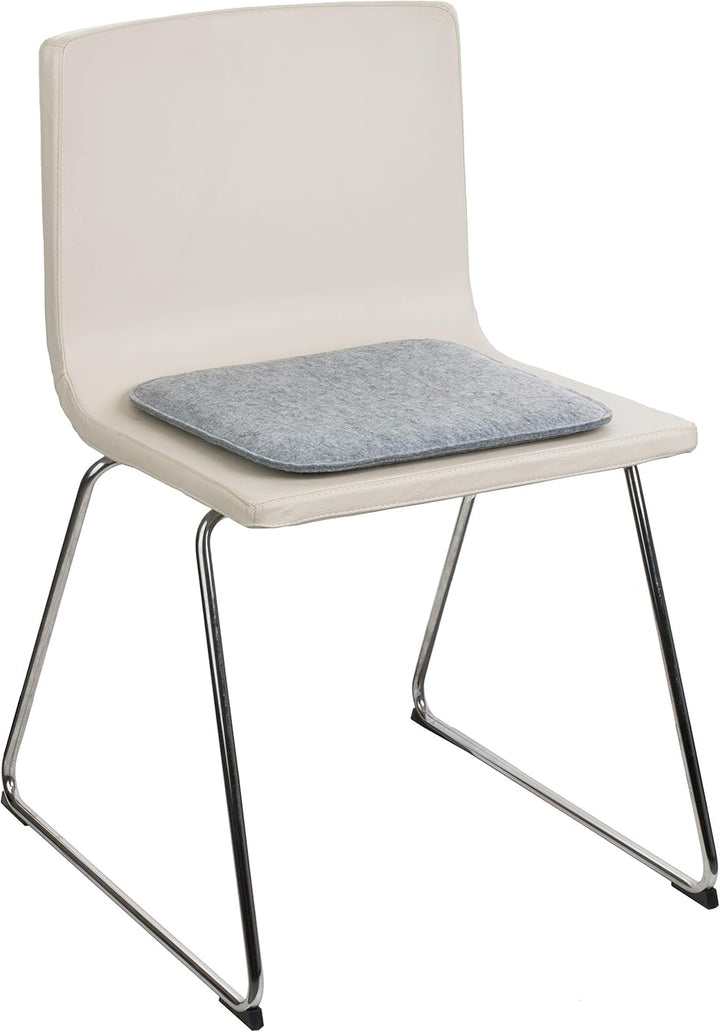 Brandsseller Sitzkissen Filz Eckig 4er Set 35x35x2 cm Stuhlkissen Sitzauflage Gepolstert Hellgrau 4