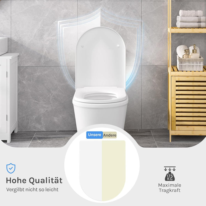 WOLTU WS2543 Klodeckel Wc Sitz Deckel Absenkautomatik, Kunststoff, Fast Fix/Schnellbefestigung, Soft