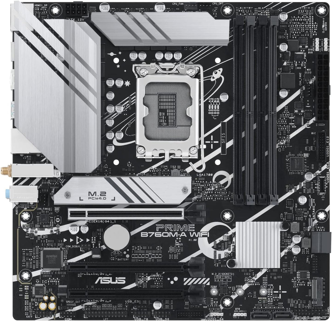 ASUS PRIME B760M-A WIFI Mainboard Sockel Intel LGA 1700 (Intel B760, mATX, DDR5 Speicher, PCIe 4.0,