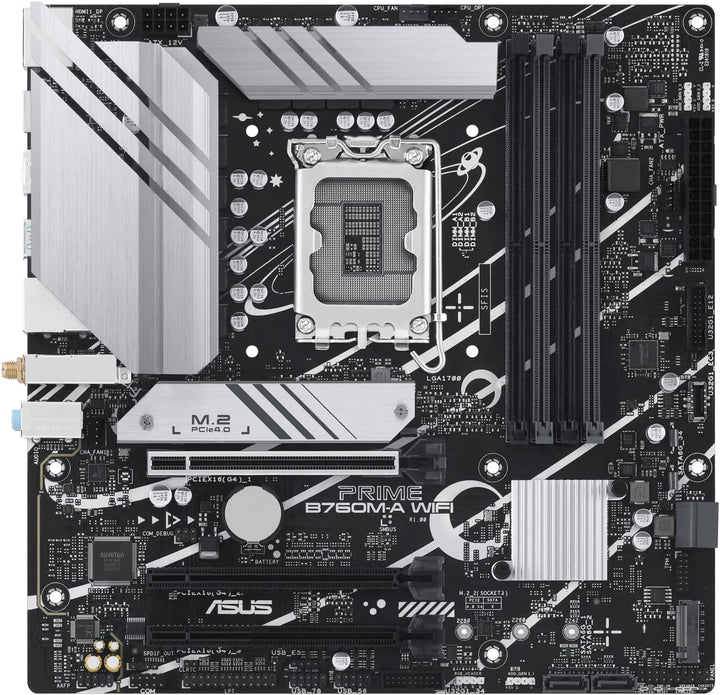 ASUS PRIME B760M-A WIFI Mainboard Sockel Intel LGA 1700 (Intel B760, mATX, DDR5 Speicher, PCIe 4.0,