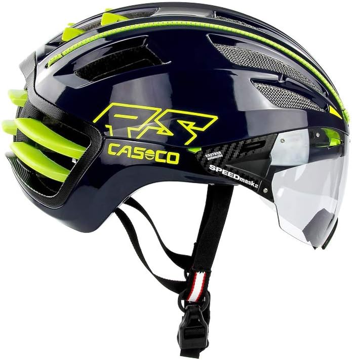 CASCO SPEEDairo2 RS Visier-Rennradhelm-White matt blau-neongelb S, blau-neongelb S