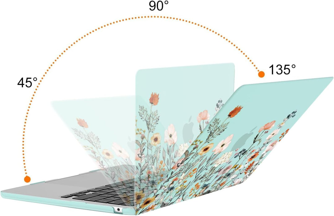 MOSISO Kompatibel mit MacBook Air 13 Zoll Hülle M4 M3 M2 2025 2024-2022 A3240 A3113 A2681, Gartenblu