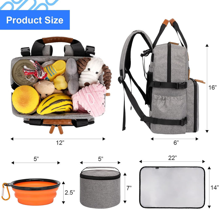 Modoker Hunde-Reisetasche, von Fluggesellschaften zugelassener Rucksack für Haustierzubehör Organize
