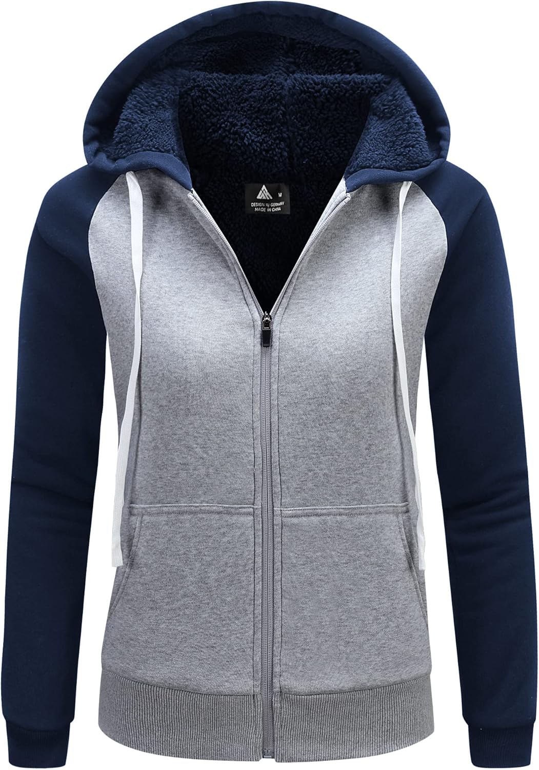 LLdress Sweatjacke Damen Fleecejacke mit Kapuze Hoodie für Frau Basic Kapuzenjacke mit Reissverschlu