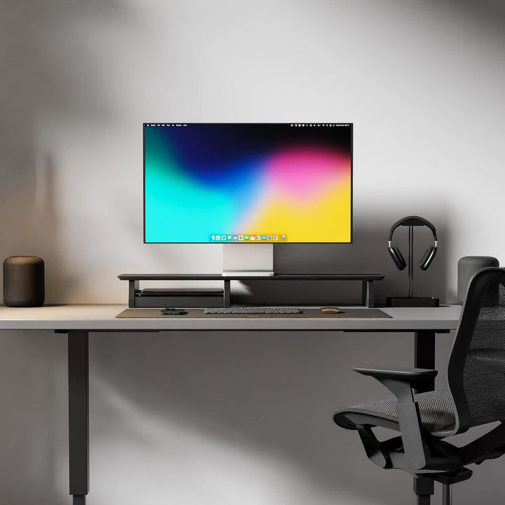 Schreibtischregal aus Holz Monitorständer Prämie Desk Shelf Monitor Stand Black Wood Cockpit Schreib