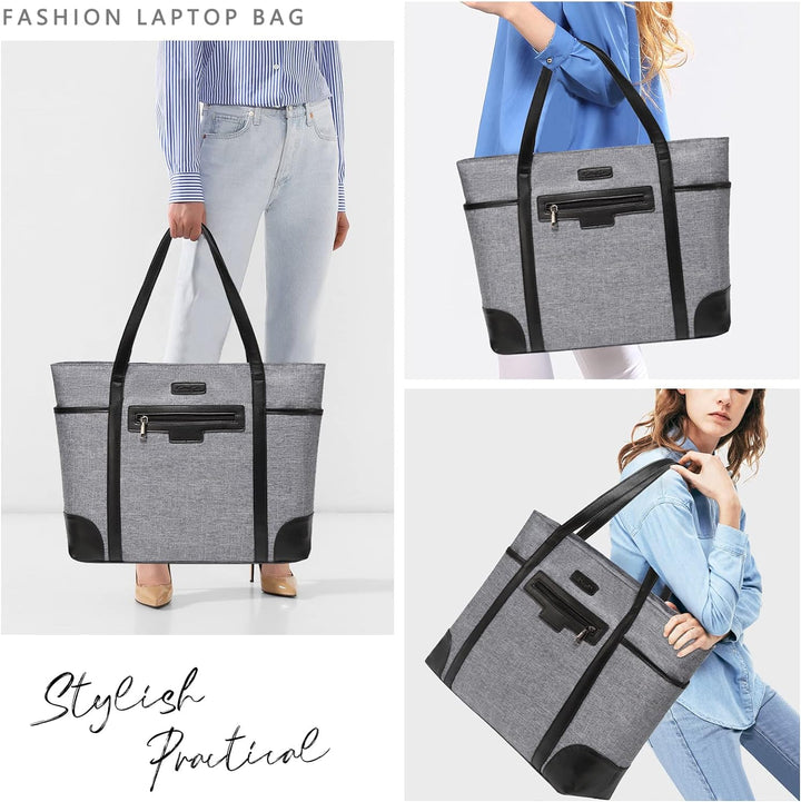 Chase Chic Laptop Handtasche Damen, Gross Wasserdicht 15.6 Zoll Laptop Tasche Arbeitstasche, Elegant