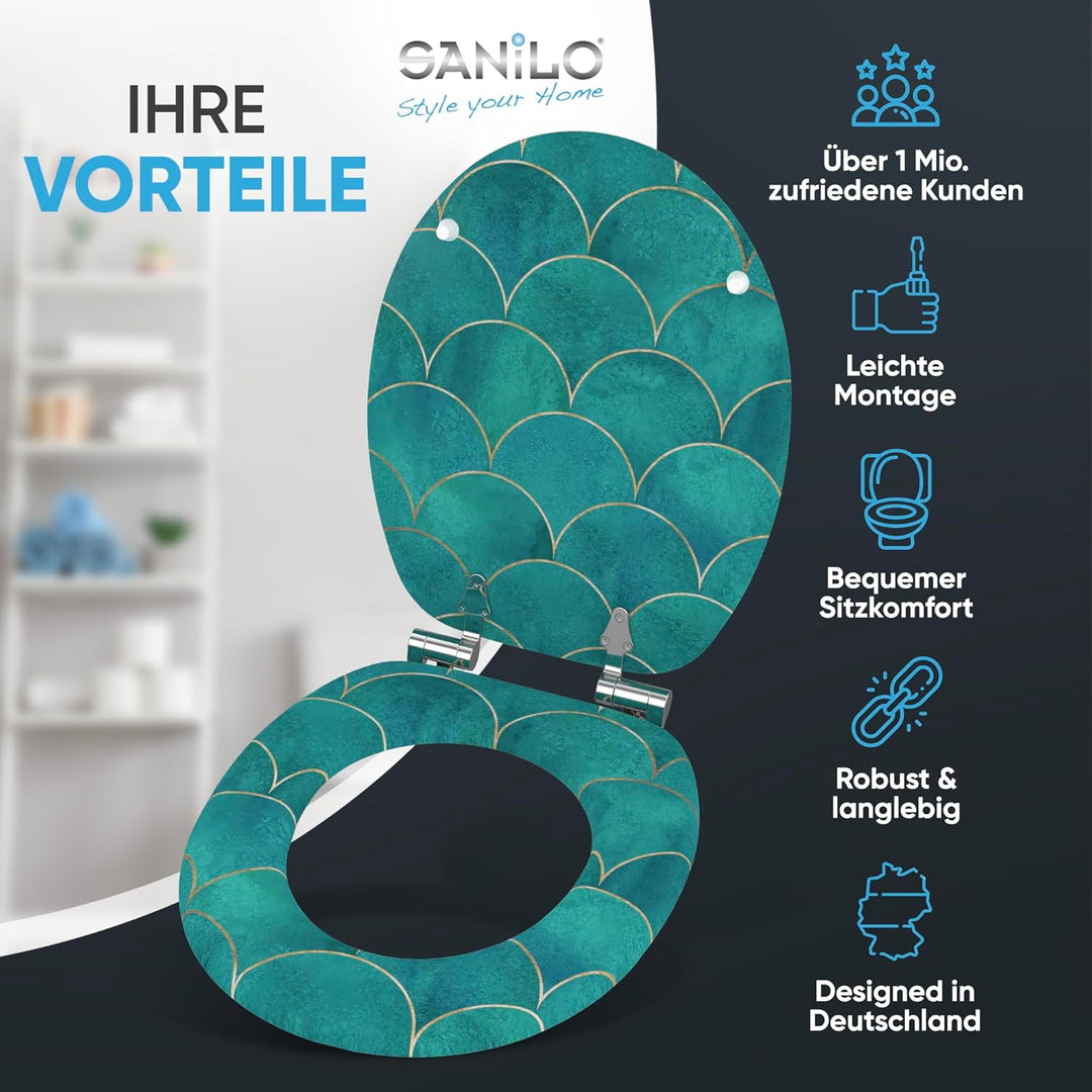 Sanilo WC Sitz mit Absenkautomatik, viele neue Toilettendeckel zur Auswahl, hochwertige Oberfläche,