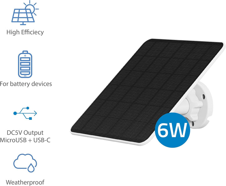 NIVIAN Solarpanel für IP-Sicherheits- und Überwachungskameras mit Akku, kompatibel mit Ezviz C3A und