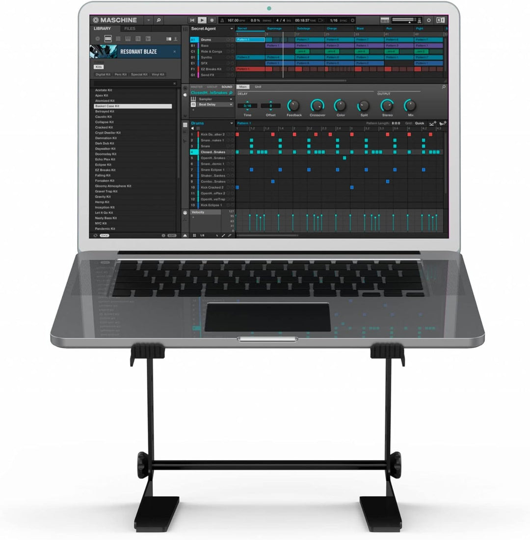 Audibax TOP-5 MH-001 PRO Negro Laptop DJ Stand Ordenador portátil cabina Dj/estudio