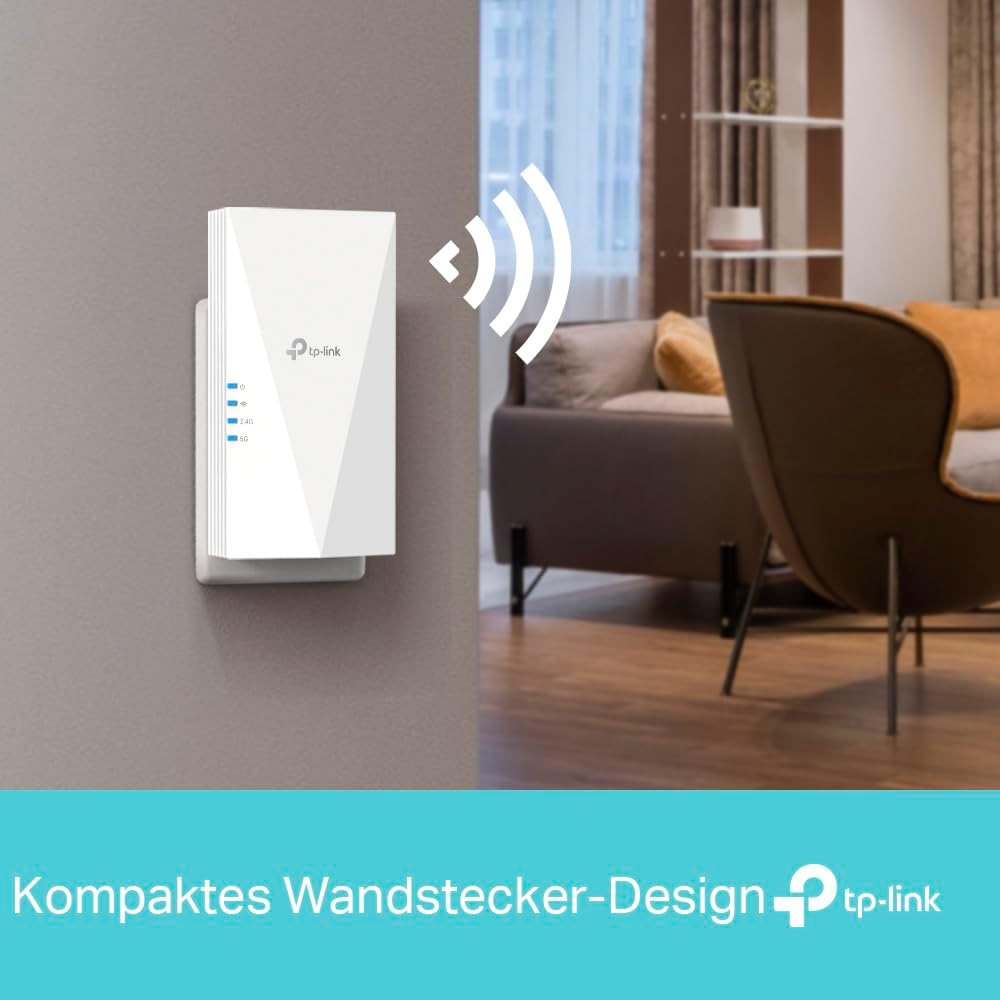 TP-Link RE500X WiFi 6 WLAN Verstärker Repeater AX1500(Dualband 1200MBit/s 5GHz + 300MBit/s 2,4GHz, T
