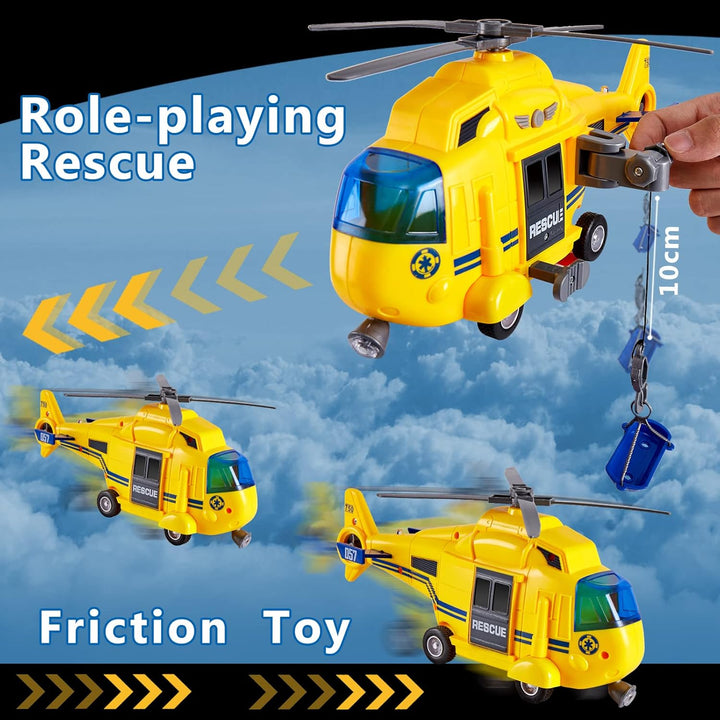 HERSITY Hubschrauber Kinder mit Drehpropeller, Flugzeug Spielzeug Gross Licht und Sound Helikopter K