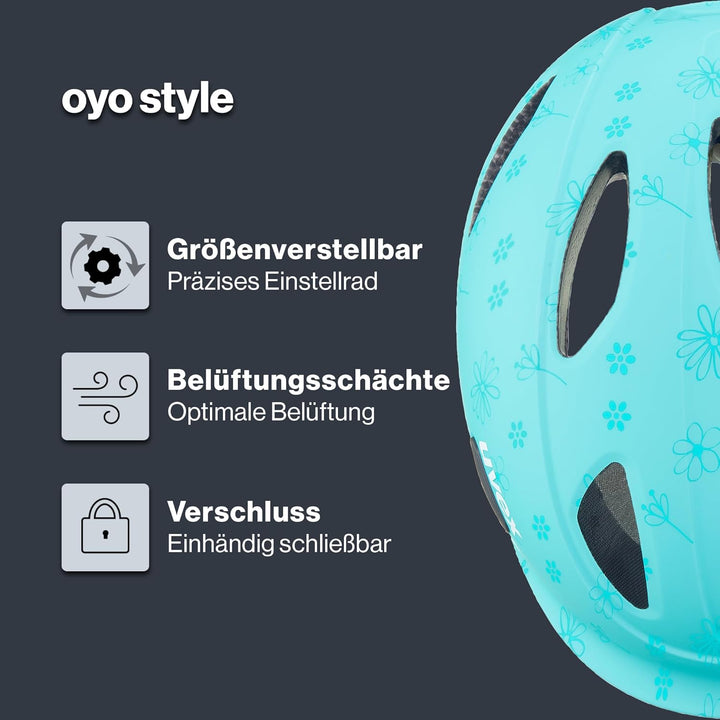 uvex oyo style - leichter Fahrradhelm für Kinder - individuelle Grössenanpassung - erweiterbar mit L
