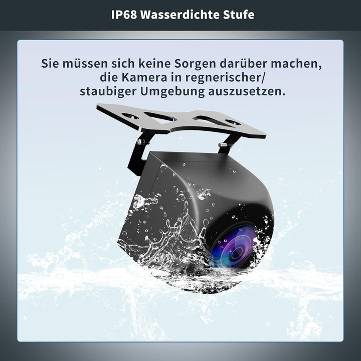 Uzone Auto Rückfahrkamera 150° Fischaugen Weitwinkel 720P AHD Backup Kamera IP68 Wasserdicht Metallh