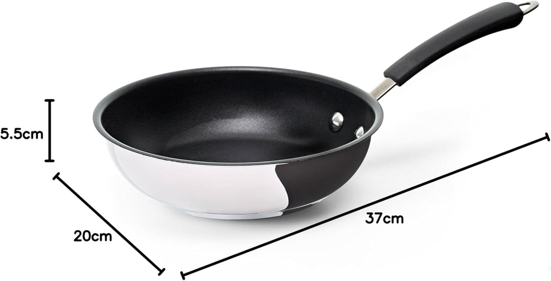 Coolinato Pfanne 20 cm beschichtet Edelstahl Bratpfanne für Gas Ceran Elektro Induktion & Backofen 2