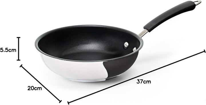 Coolinato Pfanne 20 cm beschichtet Edelstahl Bratpfanne für Gas Ceran Elektro Induktion & Backofen 2