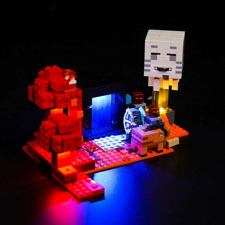 LocoLee Licht Kompatibel mit Lego Nether Portal Ambush, Nur Lichter Set - Kein Modell, Licht Beleuch