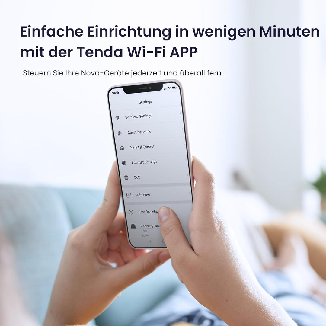 Tenda Nova MW3 Mesh WLAN System - AC1200 Dual Band WLAN Mesh System - empfohlen für Häuser mit 1-3 S