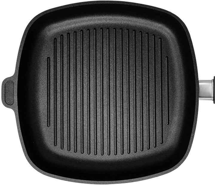 Eurolux Grillpfanne Set & Deckel 28x28 cm - grosse flache quadratische Guss-Pfanne mit Beschichtung