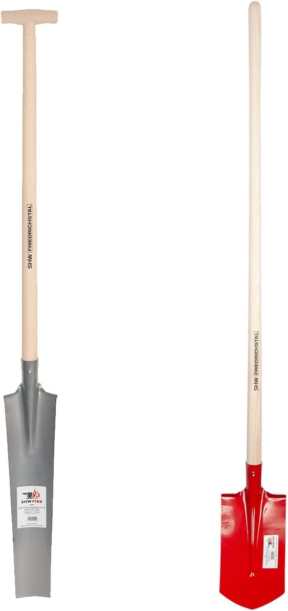 SHW-FIRE Drainierspaten und Kabelgrabenschaufel aus Spezialstahl mit robustem Stiel