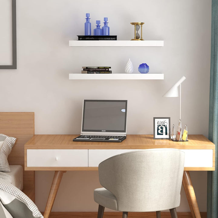 EUGAD Wandregal Wandboard 2er Set Hängeregal Holz Board Modern Weiss 30x23x3,8cm 0086QJ-2 Weiss 30 c