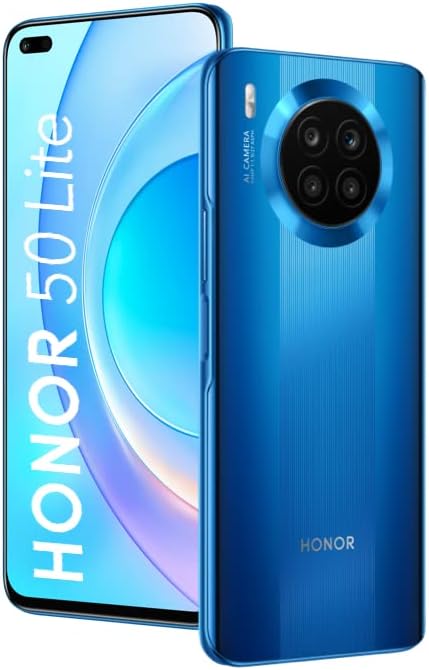 HONOR 50 Lite Smartphone, 6+128 GB Handy, 6,67-Zoll-FullView-Anzeige, 64-MP-Vierfachkamera, 66-W-Sup