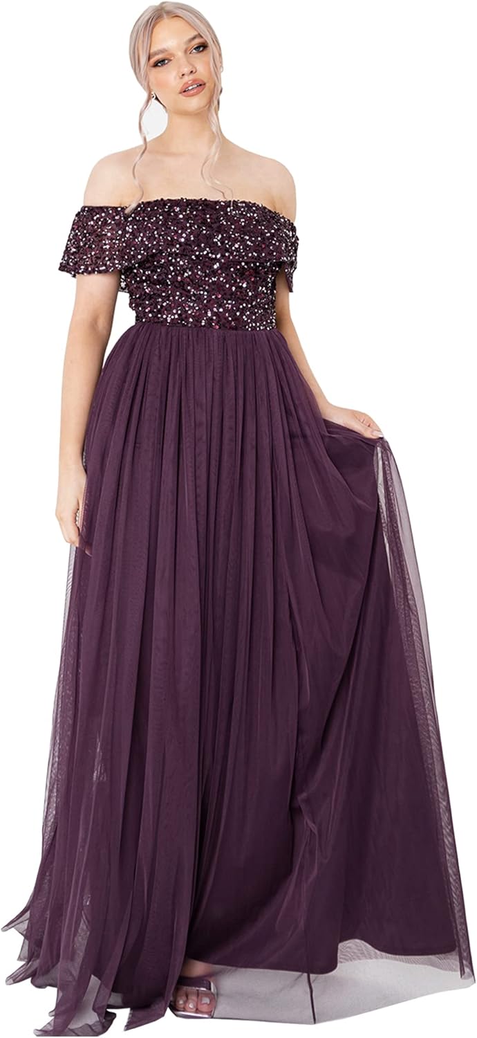 Maya Deluxe Damen Bridesmaid Dress Berry 26, Berry 26