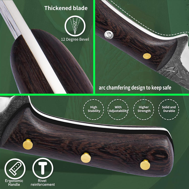 FULLHI Multi-color Holzgriff Full Tang Ausbeinmesser mit Scheide, High Carbon Steel Fishing Meat Sli