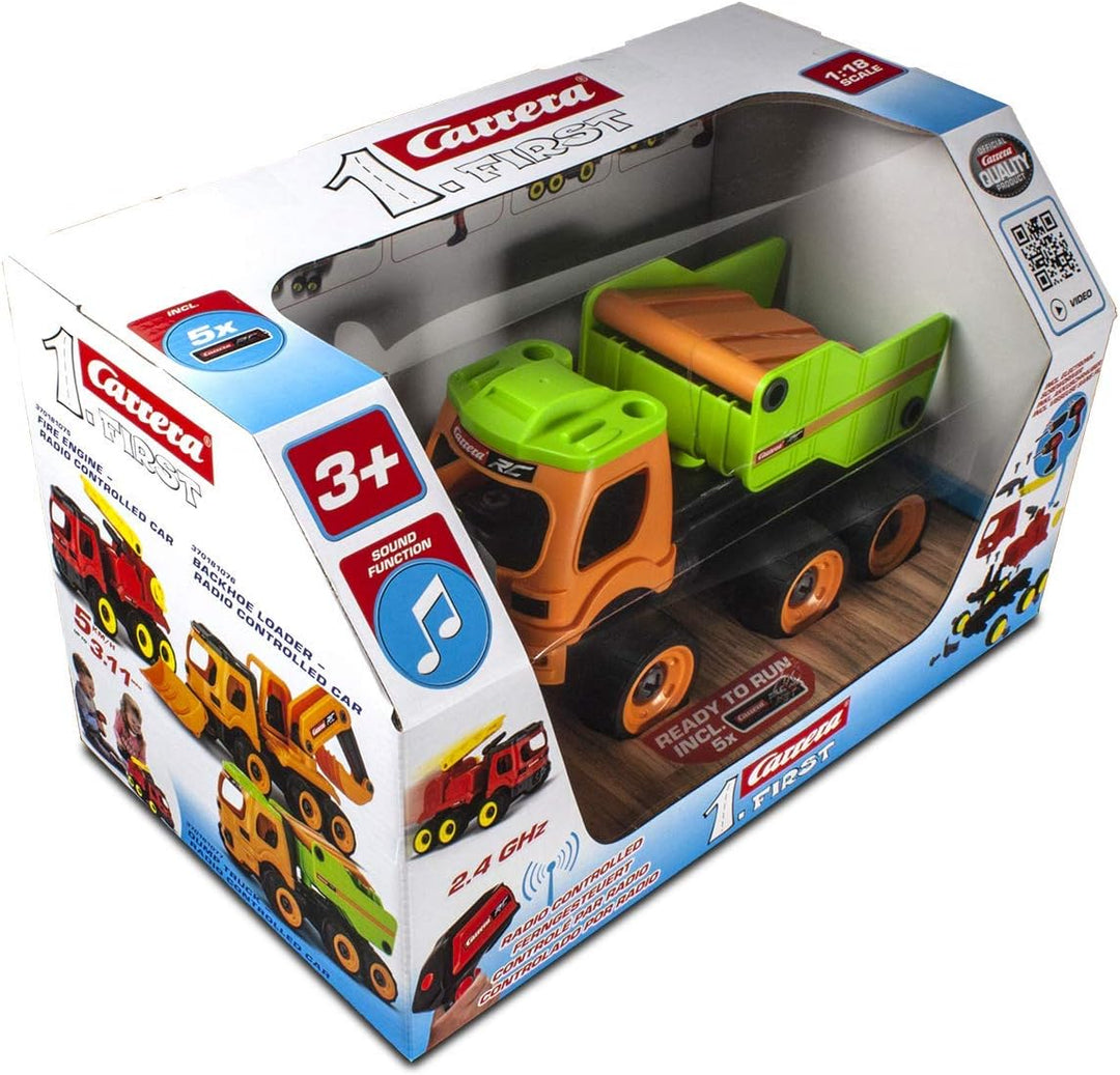 Carrera RC First Truck – Baustellenfahrzeug /Dump Truck mit Controller I Ferngesteuertes Auto ab 3 J