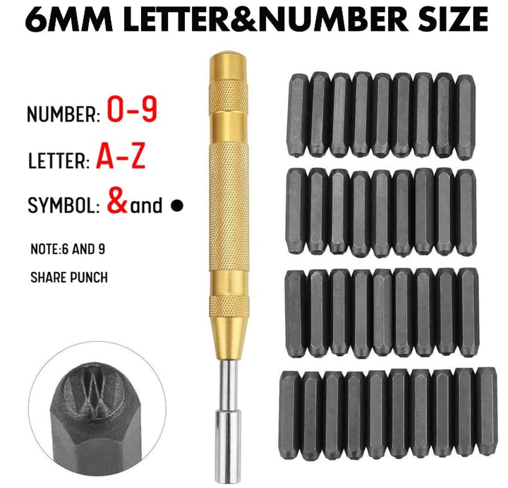 38 Pcs Zahlen und buchstaben Set, Einschliesslich A-Z-Buchstaben + 0-9 (3 mm), Metallstempel, Stempe
