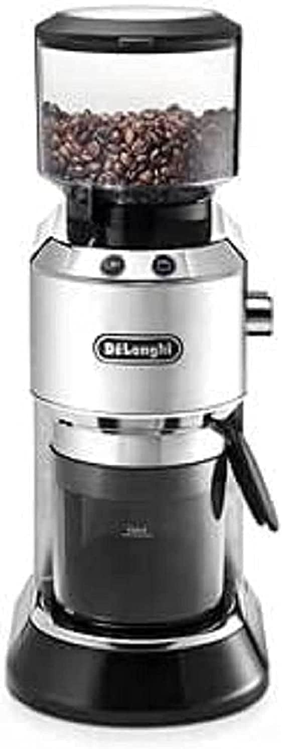 De'Longhi Dedica KG 520.M Elektrische Kaffeemühle, Vollmetallgehäuse, Edelstahl Kegelmahlwerk, einst