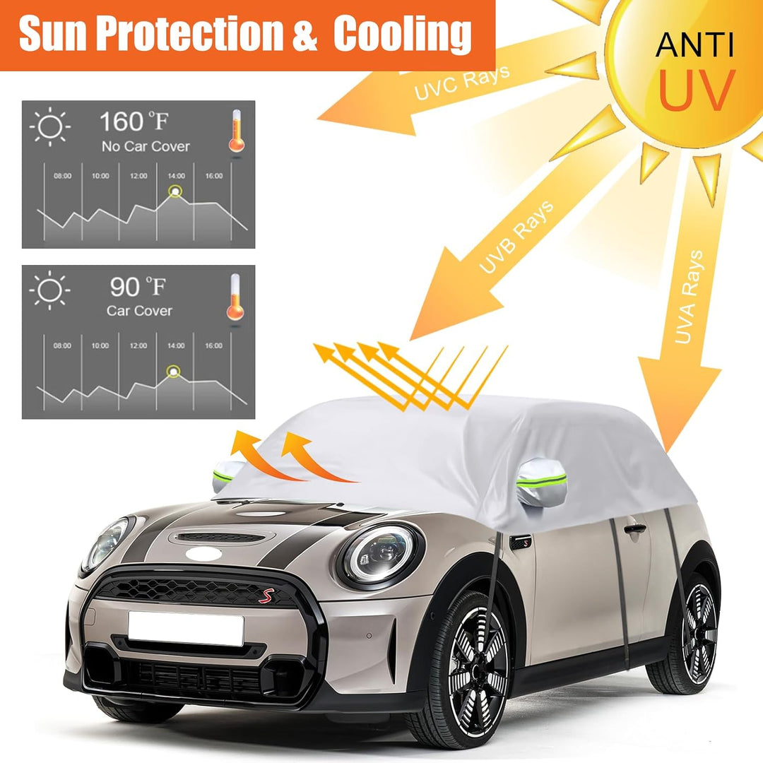 Autoabdeckung Wasserdicht Ersatz für Mini Cooper 3 Door 2000-2024, Sonnenfest Hälfte Autoabdeckung,
