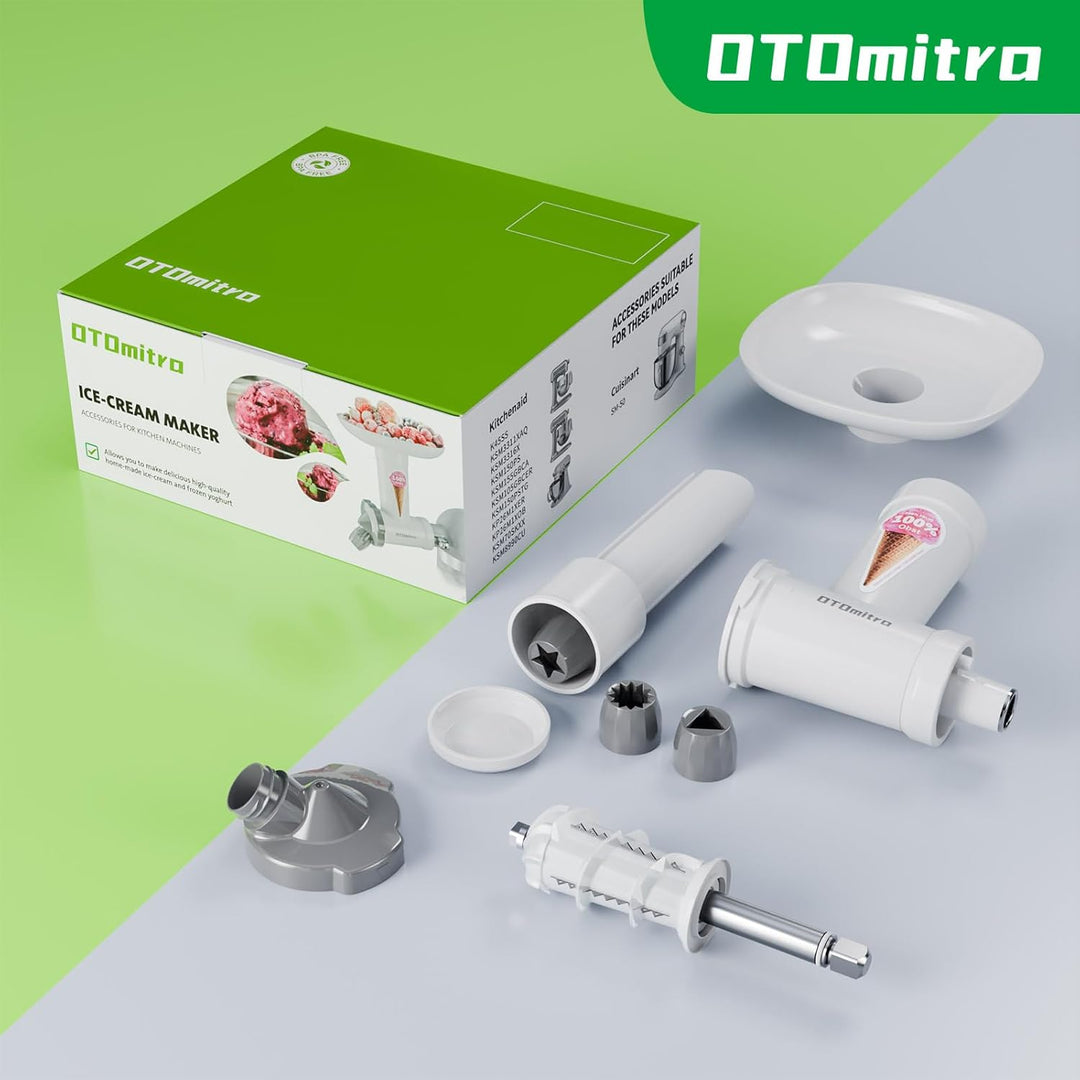 OTOmitra Eismaschine Aufsatz für Kitchenaid Standmixer, Fruchteismaschine Aufsatz BPA-freien, lebens