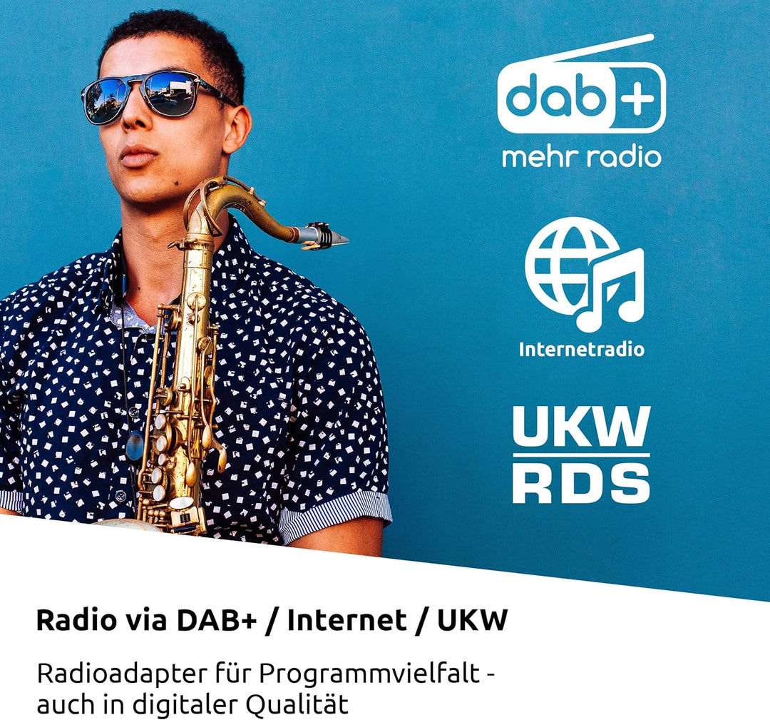 TechniSat DIGITRADIO 10 IR - DAB+ und Internetradio Adapter (WLAN, Farb-Display, Bluetooth, Fernbedi