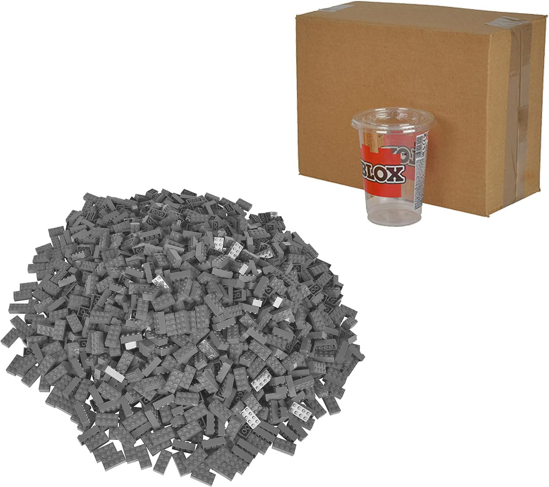 Simba 104114549 - Blox, 500 graue Bausteine für Kinder ab 3 Jahren, 8er Steine, im Karton, hohe Qual