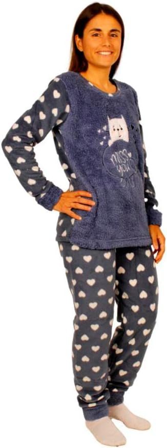 FLASHPIJAMAS Fleece-Pyjama aus Fleece in 3 Teilen, T-Shirt, Hose und Socken. Warmes T-Shirt und Lang