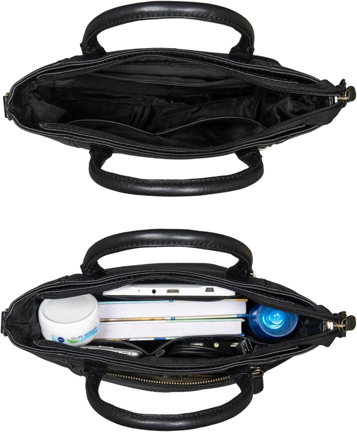 STILORD 'Meghan' Leder Handtasche Damen Umhängetasche Klein Ledertasche für Frauen zum Umhängen und