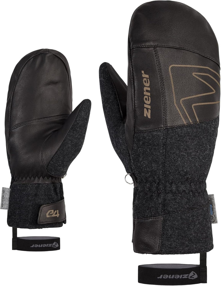Ziener Herren Ganghofero Ski-Fäustling/Wintersport | extra warm, PFC frei, Wolle 7 Schwarz, 7 Schwar