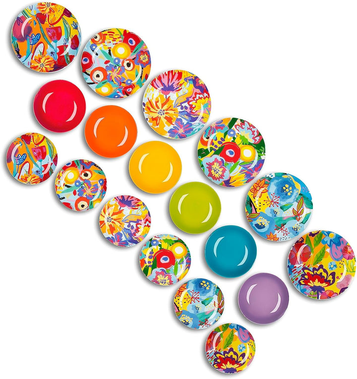 Excelsa Provence Tellerservice 18 Stück, Porzellan und Steineware, mehrfarbig, 6 Personen Set 18 Pez