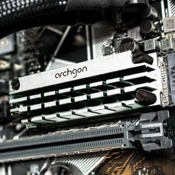 Archgon HS-1110 Kühlkörper für M.2 SSD 2280 PCIe NVMe/SATA Kühler, 20 mm Bauhöhe, Aluminium, 2X Wärm