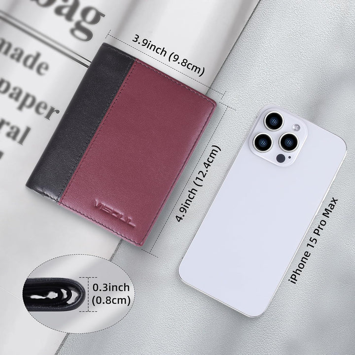 VISOUL Echt Leder Geldbörse Herren mit RFID Schutz Portemonnaie Gross mit Münzfach 10 Fächer Echtled