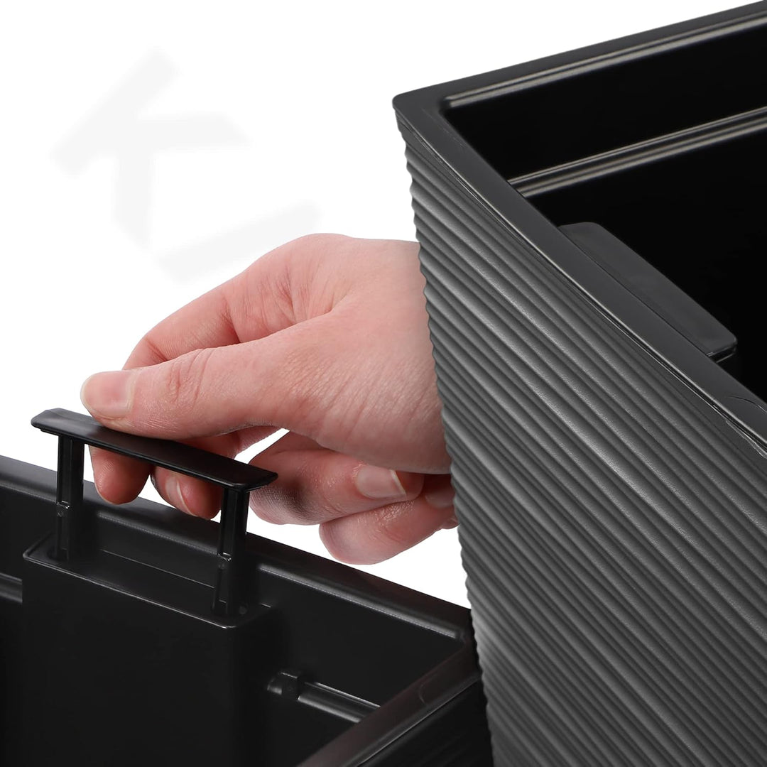 KADAX Blumenkasten aus Kunststoff, 18,5x55,7cm, 5 Farben, Blumentopf mit Bewässerungsbändern, Balkon