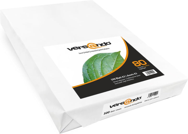 2.500 Blatt Papier DIN A3 HighWhite 80 Druckerpapier Universalpapier Kopierpapier hochweiss (297 x 4