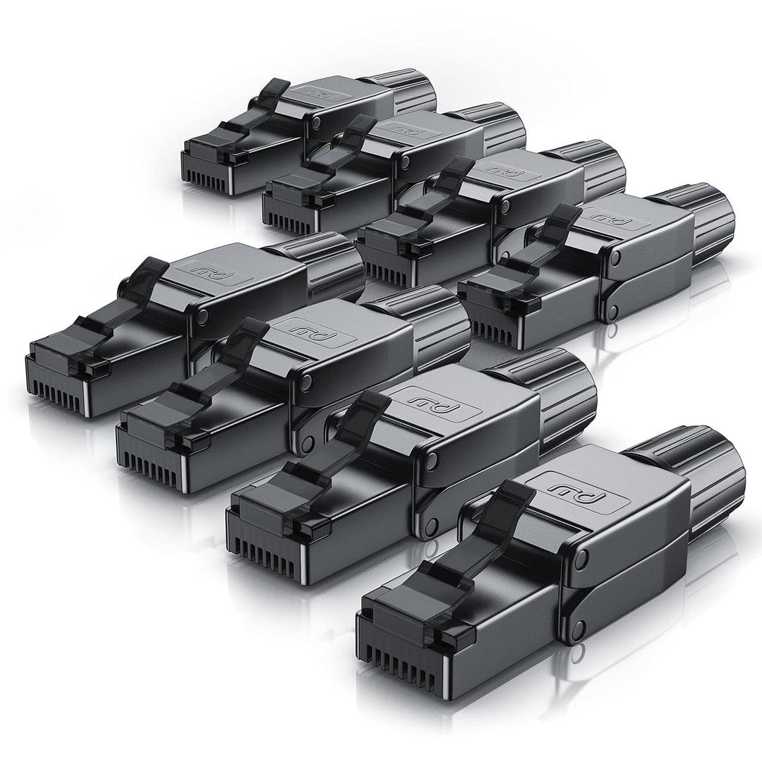 CSL - 8 x Netzwerkstecker feldkonfektionierbar RJ45 CAT 6 CAT 7 CAT 8 - geschirmt 40 GBit/s 2000 MHz