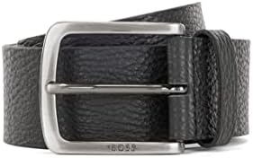 BOSS Herren Jor-Gr Sz40 Gürtel aus genarbtem italienischem Leder mit Logo-Schliesse 80 Black1, 80 Bl