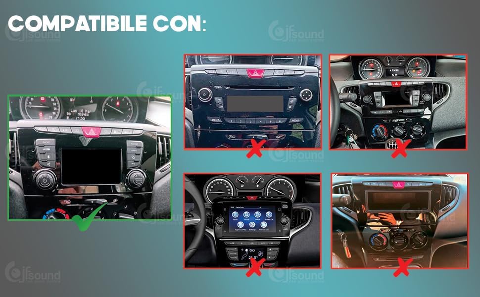 Costum fit Autoradio für Lancia Ypsilon Android GPS Bluetooth WiFi Dab USB Full HD Touchscreen Displ